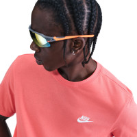 Nike Club Sportswear T-Shirt Lichtrood Wit
