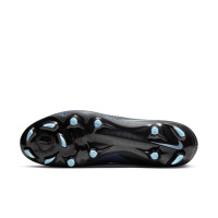 Nike Phantom 6 Low Academy Grass/Artificial Grass Football Boots (MG) Black Light Blue