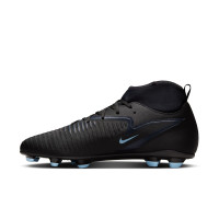 Nike Phantom 6 High Club Grass/Artificial Grass Football Boots (MG) Black Light Blue