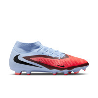 Nike Phantom 6 Academy High Grass/Artificial Grass Football Boots (MG) Light Blue Bright Red Black