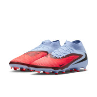 Nike Phantom 6 Academy High Grass/Artificial Grass Football Boots (MG) Light Blue Bright Red Black