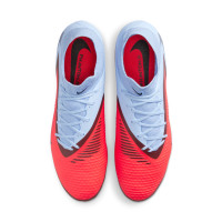 Nike Phantom 6 Academy High Grass/Artificial Grass Football Boots (MG) Light Blue Bright Red Black