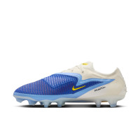 Nike Phantom 6 Elite Low Gras Football Boots (FG) White Blue Yellow