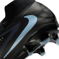Nike Phantom 6 High Pro Gras Voetbalschoenen (FG) Zwart Lichtblauw