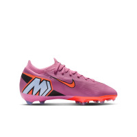 Nike Zoom Mercurial Vapor Pro 16 Gras Voetbalschoenen (FG) Kids Roze Felrood Lichtblauw