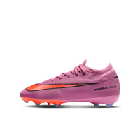 Nike Zoom Mercurial Vapor Pro 16 Gras Voetbalschoenen (FG) Kids Roze Felrood Lichtblauw