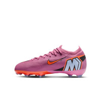 Nike Zoom Mercurial Vapor Pro 16 Gras Voetbalschoenen (FG) Kids Roze Felrood Lichtblauw