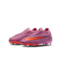 Nike Zoom Mercurial Vapor Pro 16 Gras Voetbalschoenen (FG) Kids Roze Felrood Lichtblauw