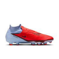 Nike Phantom 6 Pro High Gras Voetbalschoenen (FG) Lichtblauw Felrood Zwart
