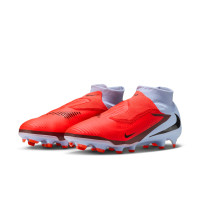 Nike Phantom 6 Pro High Gras Voetbalschoenen (FG) Lichtblauw Felrood Zwart