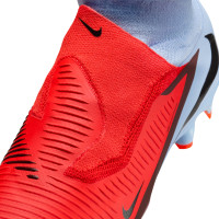 Nike Phantom 6 Pro High Gras Voetbalschoenen (FG) Lichtblauw Felrood Zwart