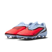 Nike Phantom 6 Academy Low Iron Nop Football Boots (SG) Anti-Clog Light Blue Bright Red Black