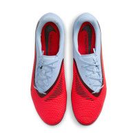 Nike Phantom 6 Academy Low Iron Nop Football Boots (SG) Anti-Clog Light Blue Bright Red Black