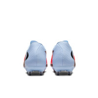 Nike Phantom 6 Academy Low Iron Nop Football Boots (SG) Anti-Clog Light Blue Bright Red Black