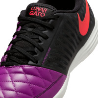 Nike Zaalvoetbalschoenen Lunargato II (IN) Zwart Paars Rood