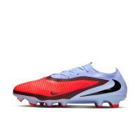 Nike Phantom 6 Pro Low Gras Voetbalschoenen (FG) Lichtblauw Felrood Zwart