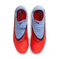 Nike Phantom 6 Pro Low Gras Voetbalschoenen (FG) Lichtblauw Felrood Zwart