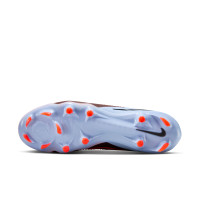 Nike Phantom 6 Pro Low Gras Voetbalschoenen (FG) Lichtblauw Felrood Zwart
