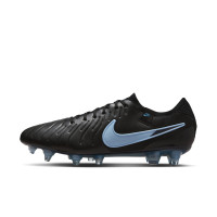 Nike Tiempo Legend 10 Elite IJzeren-Nop Voetbalschoenen (SG) Anti-Clog Zwart Lichtblauw