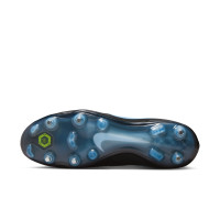 Nike Tiempo Legend 10 Elite IJzeren-Nop Voetbalschoenen (SG) Anti-Clog Zwart Lichtblauw