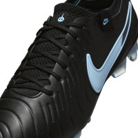 Nike Tiempo Legend 10 Elite IJzeren-Nop Voetbalschoenen (SG) Anti-Clog Zwart Lichtblauw