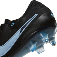 Nike Tiempo Legend 10 Elite IJzeren-Nop Voetbalschoenen (SG) Anti-Clog Zwart Lichtblauw