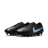 Nike Tiempo Legend 10 Pro Gras Voetbalschoenen (FG) Zwart Lichtblauw