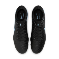 Nike Tiempo Legend 10 Pro Gras Voetbalschoenen (FG) Zwart Lichtblauw
