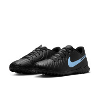 Nike Tiempo Legend 10 Club Turf Voetbalschoenen (TF) Zwart Lichtblauw