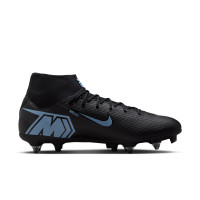 Nike Zoom Mercurial Superfly 10 Academy IJzeren-Nop Voetbalschoenen (SG) Anti-Clog Zwart Lichtblauw