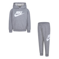 Nike Club Fleece Hooded Trainingspak Peuters/Kleuters Grijs Wit