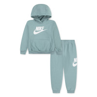 Nike Club Fleece Hooded Trainingspak Peuters Grijsgroen Wit