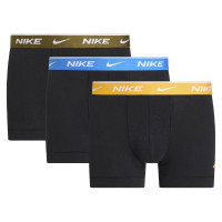 Nike Everyday Cotton Stretch Boxershort Trunk 3-Pack Zwart Goud Blauw