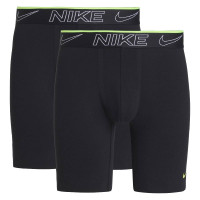 Nike Elite Cotton Stretch Boxer Brief Lang 2-Pack Zwart Lichtgroen