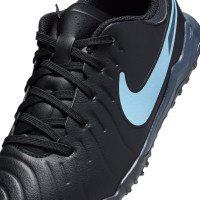 Nike Tiempo Legend 10 Academy Turf Football Boots (TF) Kids Black Light Blue