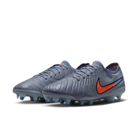 Nike Tiempo Legend Elite 10 Gras Voetbalschoenen (FG) Lichtblauw Felrood Zwart
