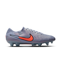 Nike Tiempo Legend Elite 10 IJzeren-Nop Voetbalschoenen (SG) Anti-Clog Lichtblauw Felrood Zwart