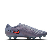Nike Tiempo Legend Elite 10 IJzeren-Nop Voetbalschoenen (SG) Anti-Clog Lichtblauw Felrood Zwart