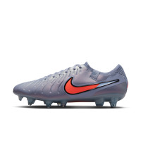 Nike Tiempo Legend Elite 10 IJzeren-Nop Voetbalschoenen (SG) Anti-Clog Lichtblauw Felrood Zwart