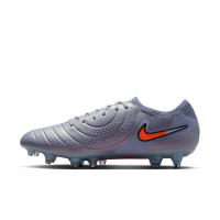 Nike Tiempo Legend Elite 10 IJzeren-Nop Voetbalschoenen (SG) Anti-Clog Lichtblauw Felrood Zwart