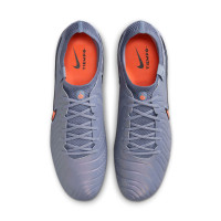 Nike Tiempo Legend Elite 10 IJzeren-Nop Voetbalschoenen (SG) Anti-Clog Lichtblauw Felrood Zwart