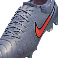 Nike Tiempo Legend Elite 10 IJzeren-Nop Voetbalschoenen (SG) Anti-Clog Lichtblauw Felrood Zwart