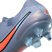 Nike Tiempo Legend Elite 10 IJzeren-Nop Voetbalschoenen (SG) Anti-Clog Lichtblauw Felrood Zwart