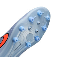 Nike Tiempo Legend Pro 10 Kunstgras Voetbalschoenen (AG) Lichtblauw Felrood Zwart