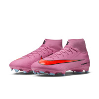 Nike Zoom Mercurial Superfly Academy 10 Gras / Kunstgras Voetbalschoenen (MG) Roze Felrood Lichtblauw