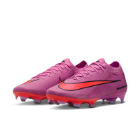 Nike Zoom Mercurial Vapor Elite 16 Gras Voetbalschoenen (FG) Roze Felrood Lichtblauw