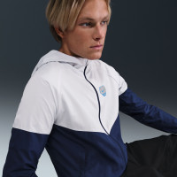 Nike Sportswear Sport Casual Full-Zip Trainingspak Hooded Donkerblauw Grijs Felgeel