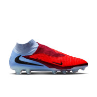 Nike Phantom 6 Elite High Gras Voetbalschoenen (FG) Lichtblauw Felrood Zwart