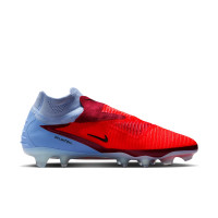 Nike Phantom 6 Elite High Gras Voetbalschoenen (FG) Lichtblauw Felrood Zwart
