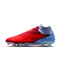Nike Phantom 6 Elite High Gras Voetbalschoenen (FG) Lichtblauw Felrood Zwart